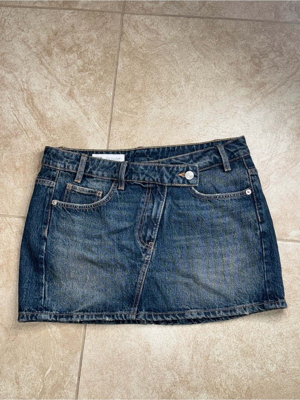 Zara Dark Blue Denim Mini Skirt